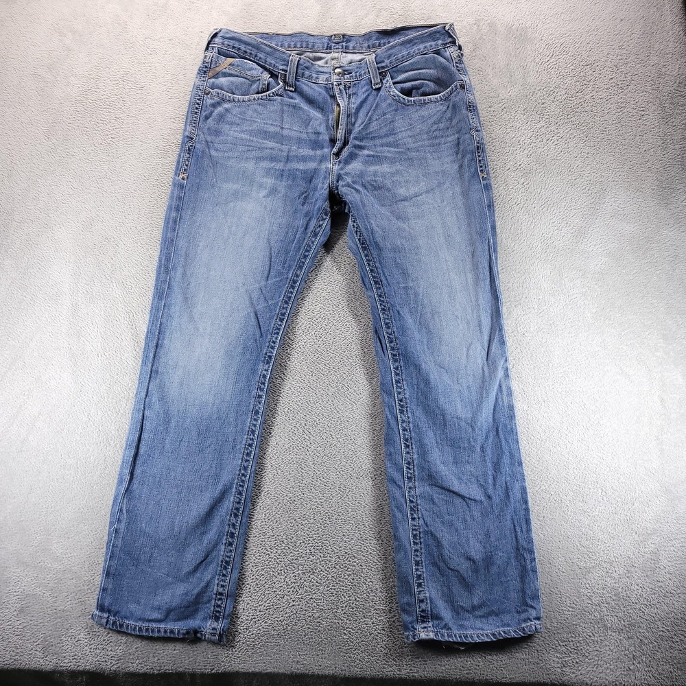 Ariat Jeans Mens 38x34 Blue M4 Relaxed Straight Medium Wash Cowboy 10010842